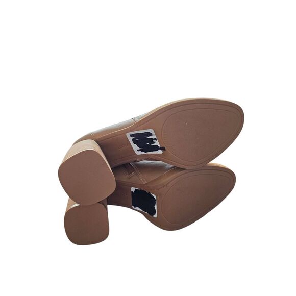 Lucky Brand Ankle Boots Size 7.5 Tan Block Heel Leather Upper - Picture 9 of 9